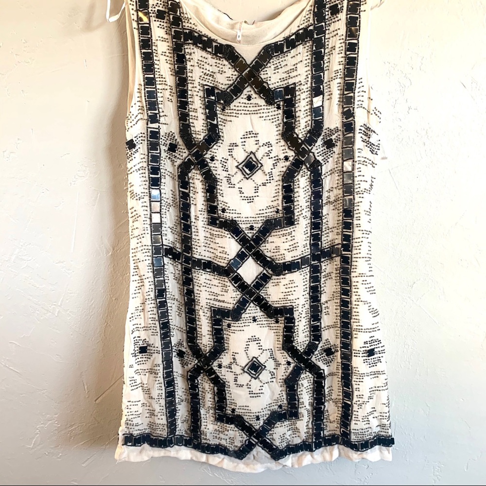 NWOT Free People Speak Easy Sequins Cream Dress - Picture 4 of 7